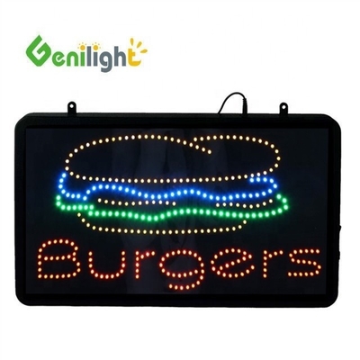 Сертификат питания ABS Open-Mold BURGERS KEBABS LED Sign для индивидуального размера и цвета
