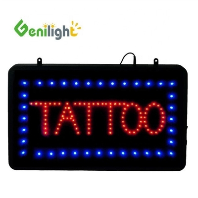LED татуировка пирсинг неоновый открытый знак с дизайном прямоугольной формы и эпоксидной смолы