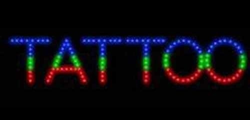 LED татуировка пирсинг неоновый открытый знак с дизайном прямоугольной формы и эпоксидной смолы