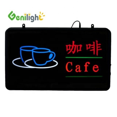 Акриловый фронтальный щит Genilight 22 * 13 дюймовый логотип COFFEE Неон открытый знак рекламный щит