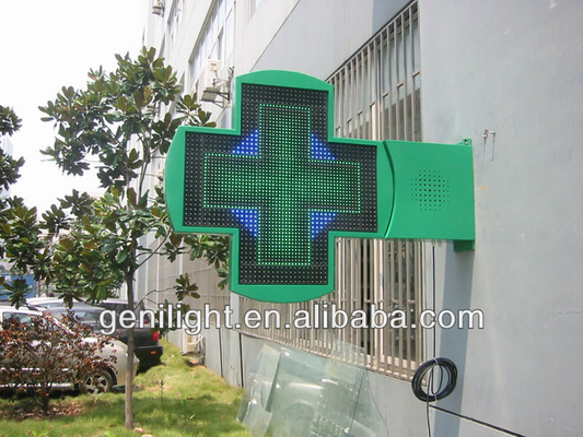 Дисплей с высоким контрастным соотношением 1200x1200 Green LED Cross для аптек в наружном дизайне