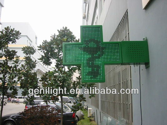 Дисплей с высоким контрастным соотношением 1200x1200 Green LED Cross для аптек в наружном дизайне