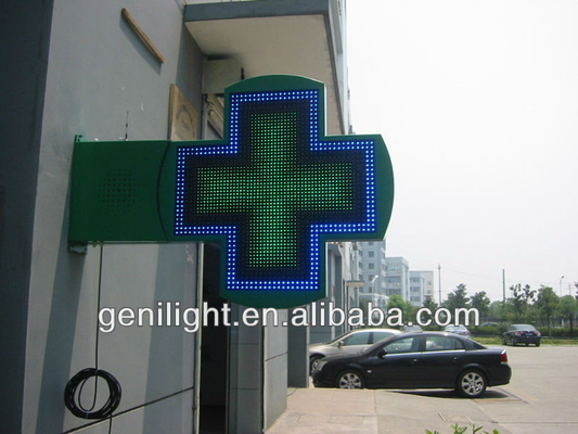 Дисплей с высоким контрастным соотношением 1200x1200 Green LED Cross для аптек в наружном дизайне