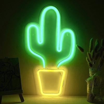 USB Powered LED Neon Sign для декорации спальни Большая форма кактуса для детей подростки мальчики девочки общежитие