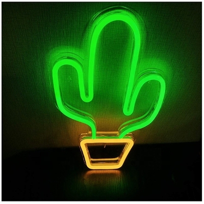 USB Powered LED Neon Sign для декорации спальни Большая форма кактуса для детей подростки мальчики девочки общежитие