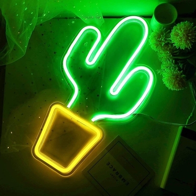 USB Powered LED Neon Sign для декорации спальни Большая форма кактуса для детей подростки мальчики девочки общежитие