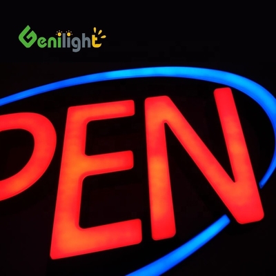 Специализированный Jumbo ULTRA BRIGHT LED OPEN SIGN Flashing Scrolling Modes Красный/Синий Отлично