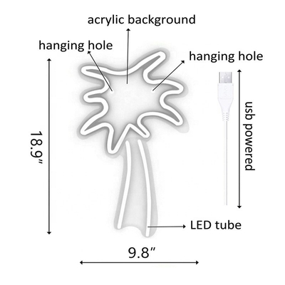 Большое кокосовое дерево Неонный знак Led Flex Неонный свет USB Ночной свет для детской комнаты напряжение 5В