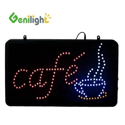 Анимационная дисплейная функция DC 12V Indoor LED Cafe Neon Sign с ABS Open-Mold Outframe