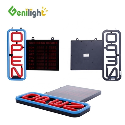 Потребление Genilight GLT-LSN6050H-001 Красный Синий Неон Открытый светодиодный знак с часами