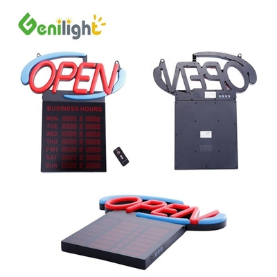 Потребление Genilight GLT-LSN6050H-001 Красный Синий Неон Открытый светодиодный знак с часами