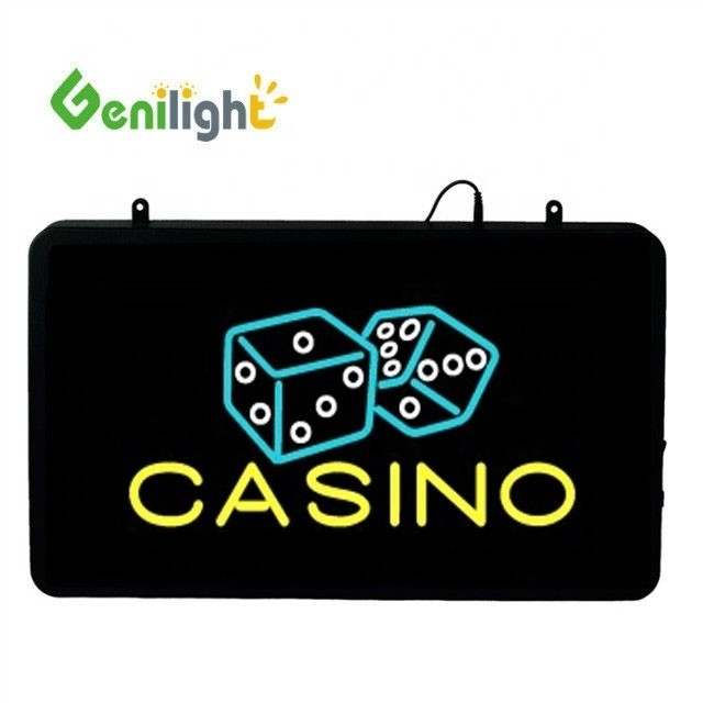 Реклама CASINO LED Неоновая вывеска 56x33 см Размер панели Яркость 80 с индивидуальным дизайном