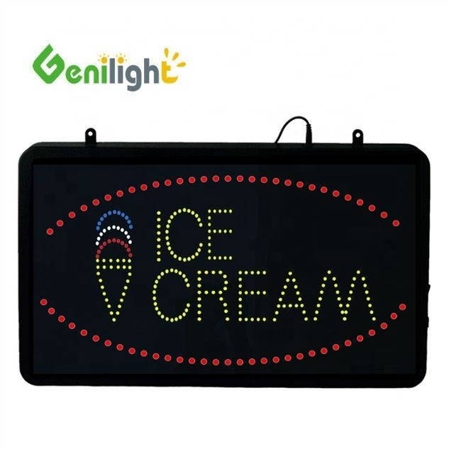 56*33 Размер панели Genilight Ice Cream LED Acrylic Open Sign с сенсорным экраном