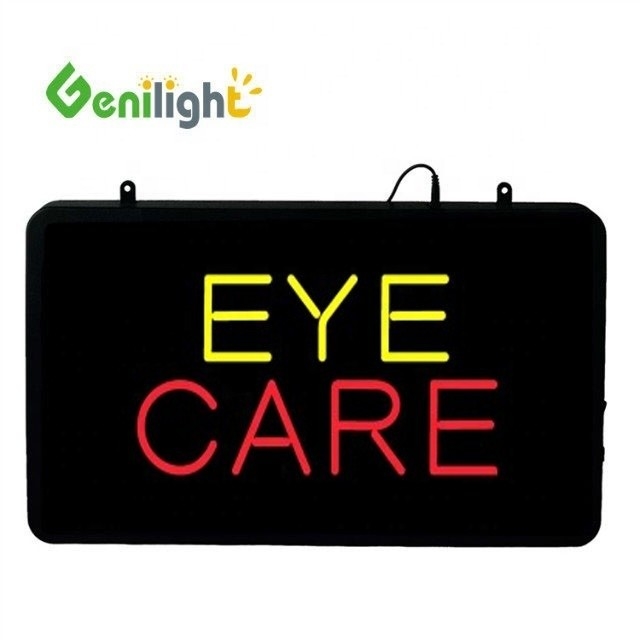 Специализированный акриловый фронтальный щит Genilight LED неоновый знак для ухода за глазами 22 * 13 дюймов CE RoHS