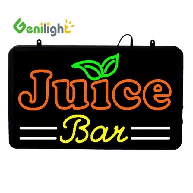 CE ROHS Power Custom JUICE BAR неоновый открытый знак, предназначенный для анимационной функции дисплея