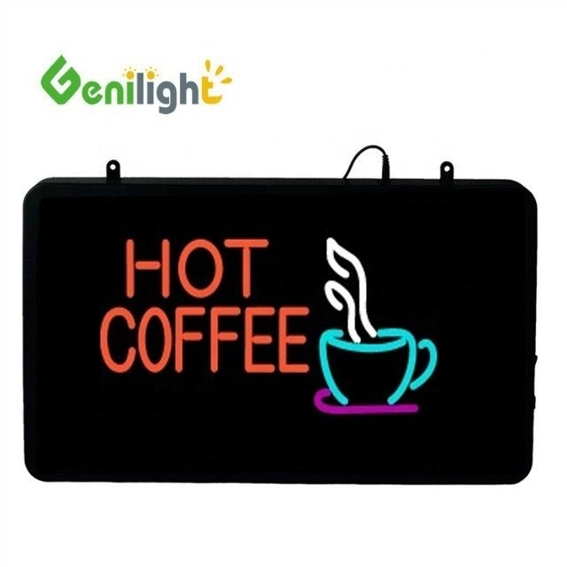 Использование энергии Genilight 22 * 13 дюймов CE RoHS Indoor Hot Coffee LED Neon Sign для кофейного бара
