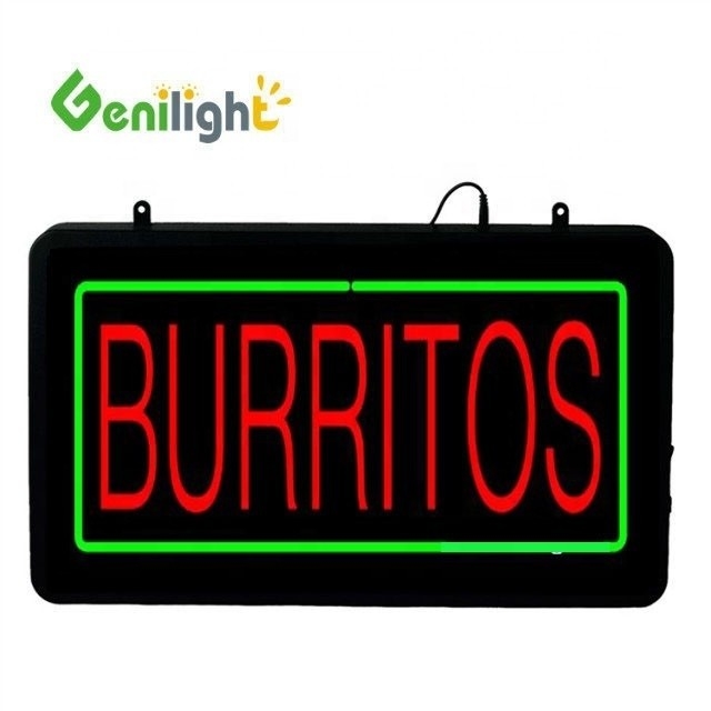Дизайн на заказ DC12V BURRITOS LED неоновый открытый знак от Genilight IP Rating Глубина цвета -