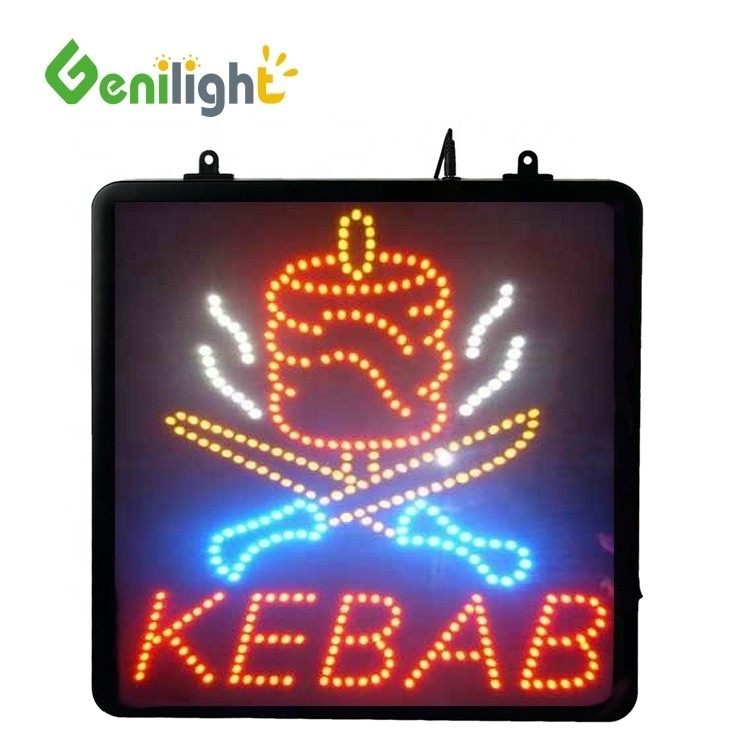 Genilight Indoor 22*13inch DC12V Kebab Led Open Light Sign с супер популярным дизайном