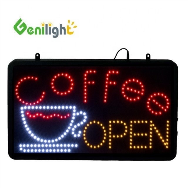 Цветная 12В акриловая панель LED для кафе Открытый знак от Genilight