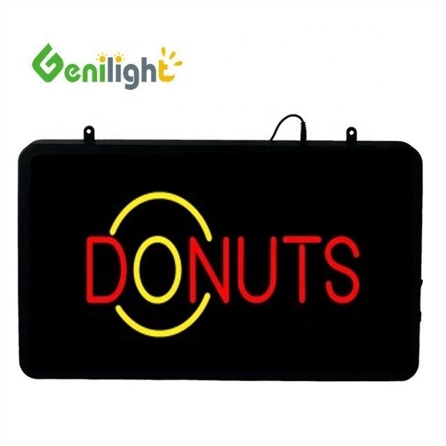 Genilight 56*33cm Электронный DC12V пончики Анимированный светодиодный неоновый знак для десертного магазина