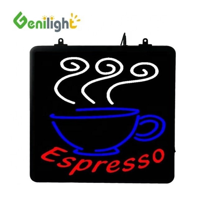 Открытая форма ABS, декоративный стиль espresso кофейная чашка, светодиодный неоновый знак для рынка