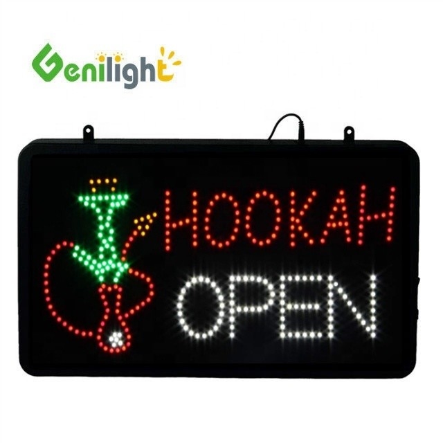 Яркость Genilight Indoor 22*13inch CE и RoHS DC12V акриловый светодиодный кальян открытый знак