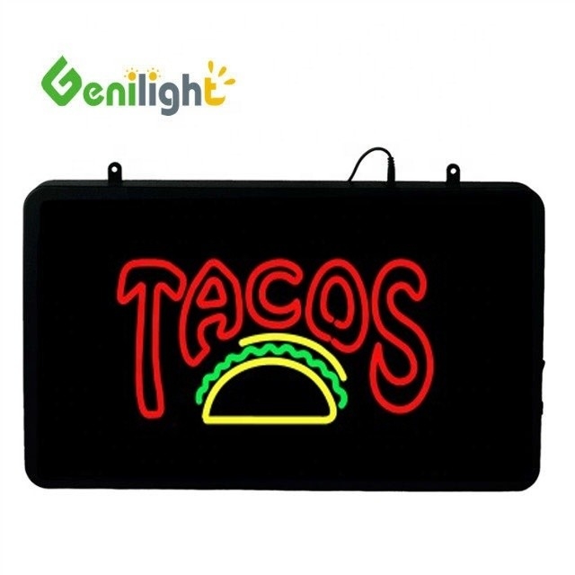 22 * 13 дюймовый светодиодный неоновый знак для TACOS Магазин Яркость полный цвет Функция 2 режима изменения