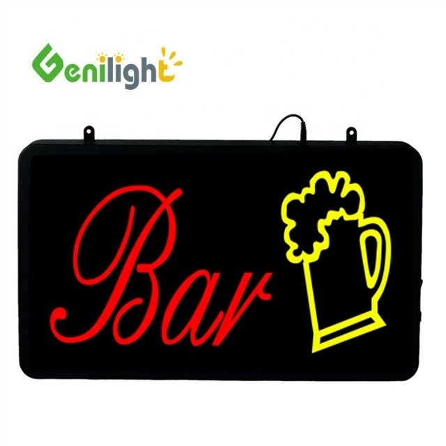 Дизайн акриловой фронтальной доски ABS Open-Mold Outframe BAR с логотипом пива Neon Open Sign